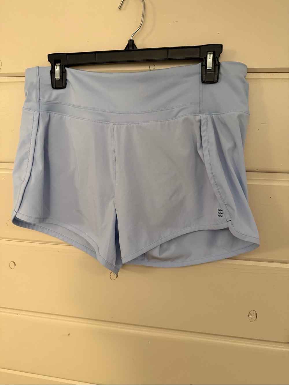 FREE FLY Women’s Athletic Shorts in Light Blue with Wide Waistband